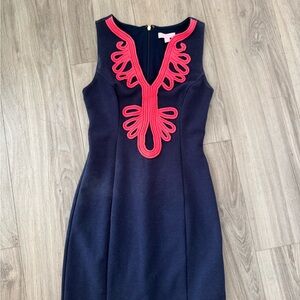 Lilly Pulitzer Navy Dress with Pink Detailing